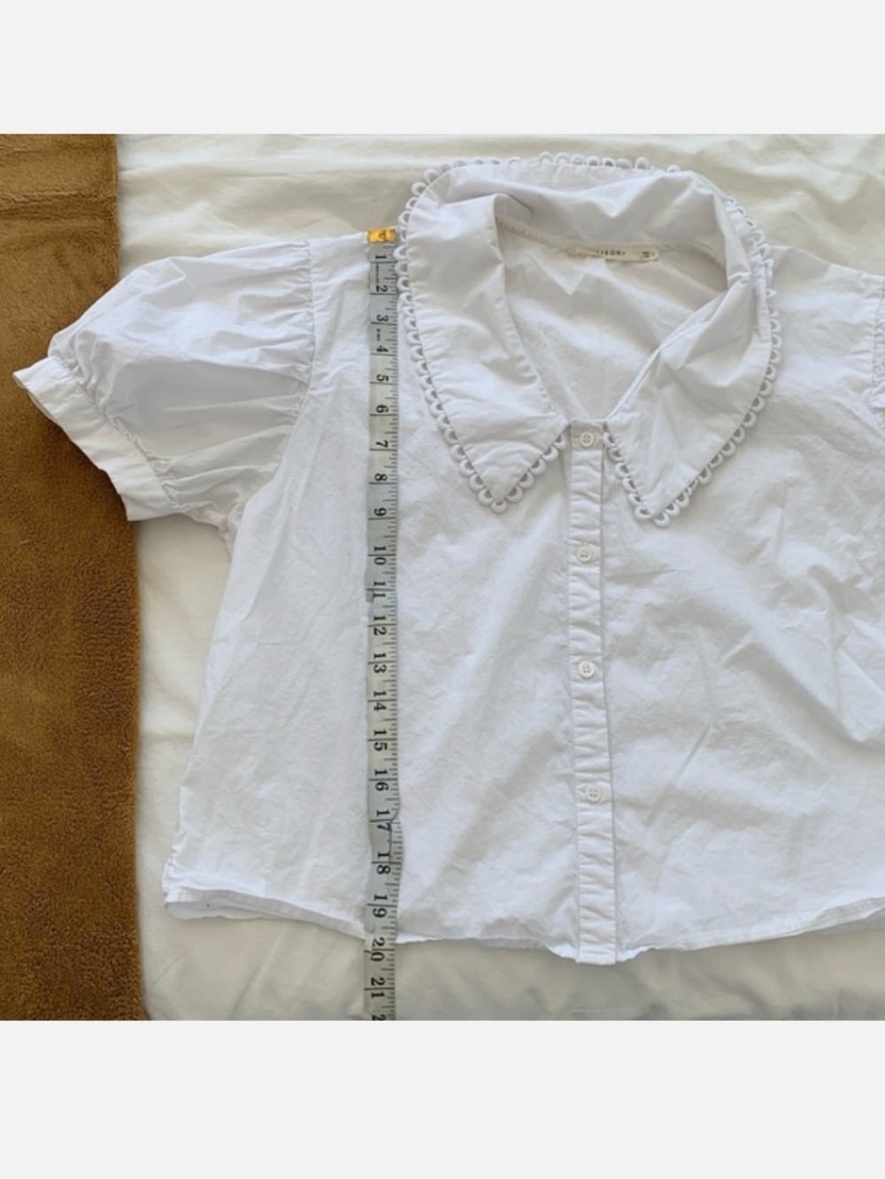 Ellison White Cotton Button Front Top - Picture 6 of 7